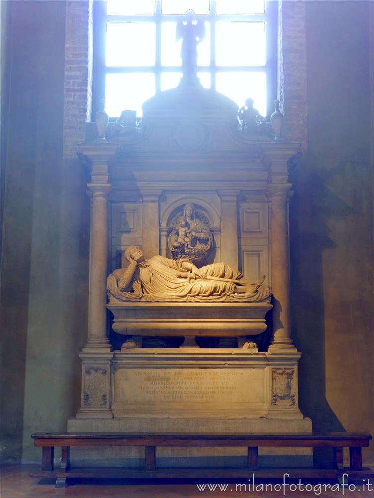 Milan (Italy) - Funeral monument of Giovanni del Conte in the Basilica of San Lorenzo Maggiore